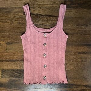 Aeropostale Seriously Soft Scallop Edge Ribbed Tank Top size S